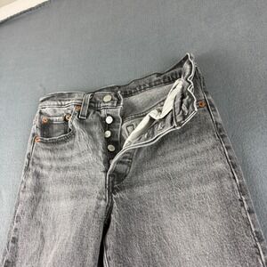 Levis 501 S Jeans Women's 25x30 (Fits 26x30) Gray Button Fly Premium Skinny